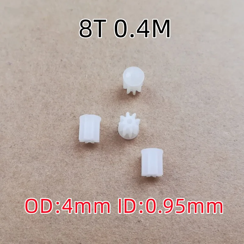 

10pcs/lot 8 Teeth 0.4M Pinion Gear 80.8A 81A Toy Helical Spare Parts Model DIY Plastic Gears Hole 0.8mm-1mm