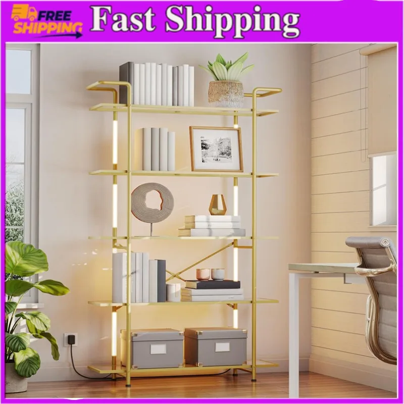 5-Tier LED Bookshelf, Modern Industrial Bookcase, Tempered Glass Book Shelves, Large Open Shelf Bookcase, Glass Display Shelf
5-Tier LED Bookshelf, Modern Industrial Bookcase, Tempered Glass Book Shelves, Large Open Shelf Bookcase, Glass Display Shelf