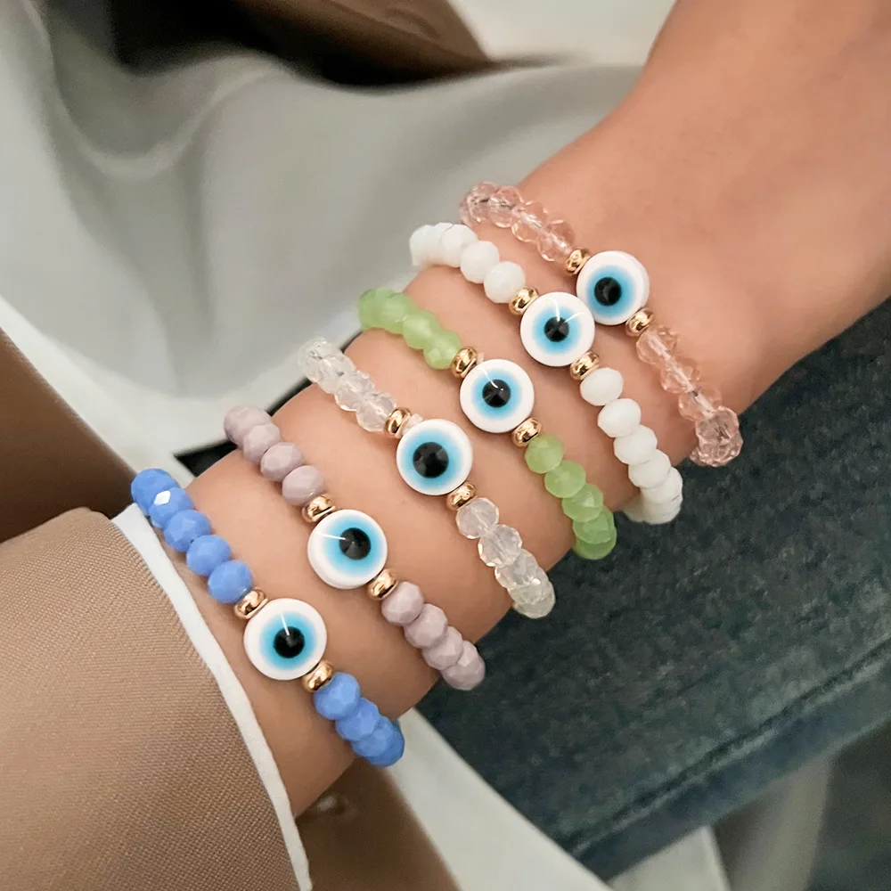 6pcs Fashion Rainbow Crystal Beads Resin Evil Eye Beaded Bracelet for Couple Friends Charm Lucky Adjustable Friendship Bracelets
6pcs Fashion Rainbow Crystal Beads Resin Evil Eye Beaded Bracelet for Couple Friends Charm Lucky Adjustable Friendship Bracelets