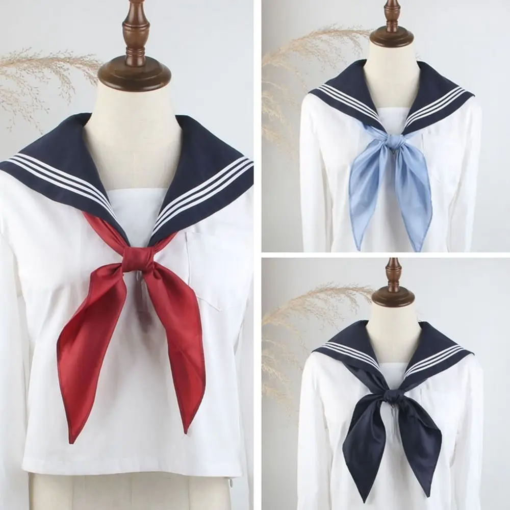 

Ribbon Tie for School Costume Neck Ties College Style Cravat Small Bowtie Sailor Ties JK Bow Tie Triangle Scarf