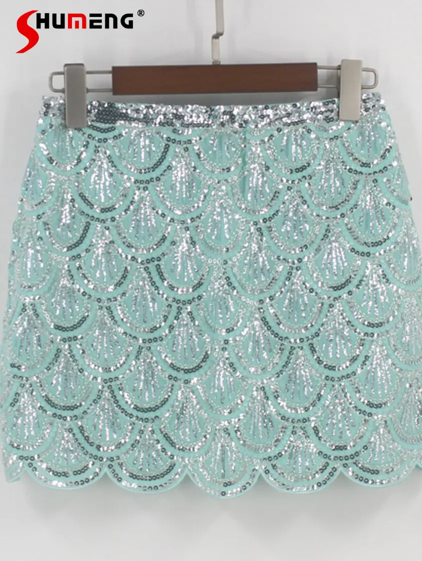 Fashion Ladies Wave Edge Hip Mini Skirt Women 2023 Spring Summer Heavy Embroidery Sequins Beaded Skirt Performance Club Faldas
Fashion Ladies Wave Edge Hip Mini Skirt Women 2023 Spring Summer Heavy Embroidery Sequins Beaded Skirt Performance Club Faldas