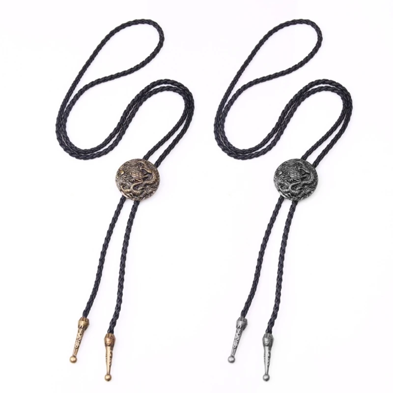 

Relief Dragon Decors Bolo Tie for Men Women Bridegroom Wedding Necklace Chinese Gentleman Necktie Bolo Tie for Shirt Dropship