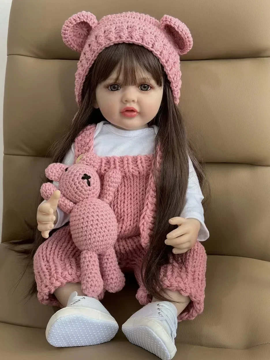 

55 CM 22 Inch Reborn Dolls Realistic Full Silicone Baby Bebe Newborn Girl Doll Princess Toddler Toy Gift