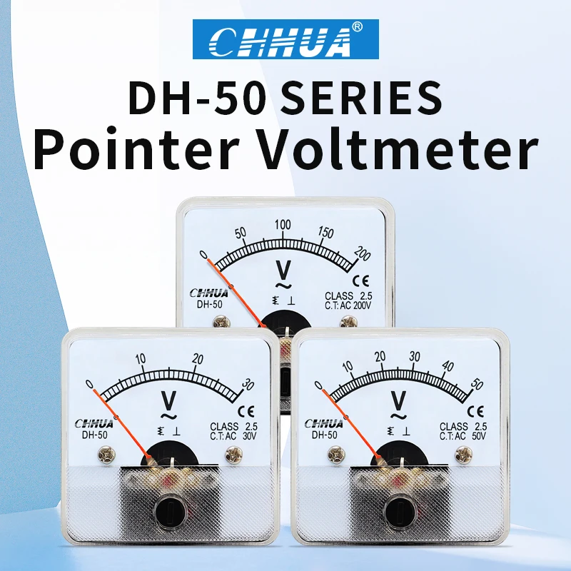 

DH-50 AC Analog Voltmeter 5V 10V 15V 20V 30V 50V 100V 150V 200V 250V 300V 400V 450V 500V 600V voltage meter