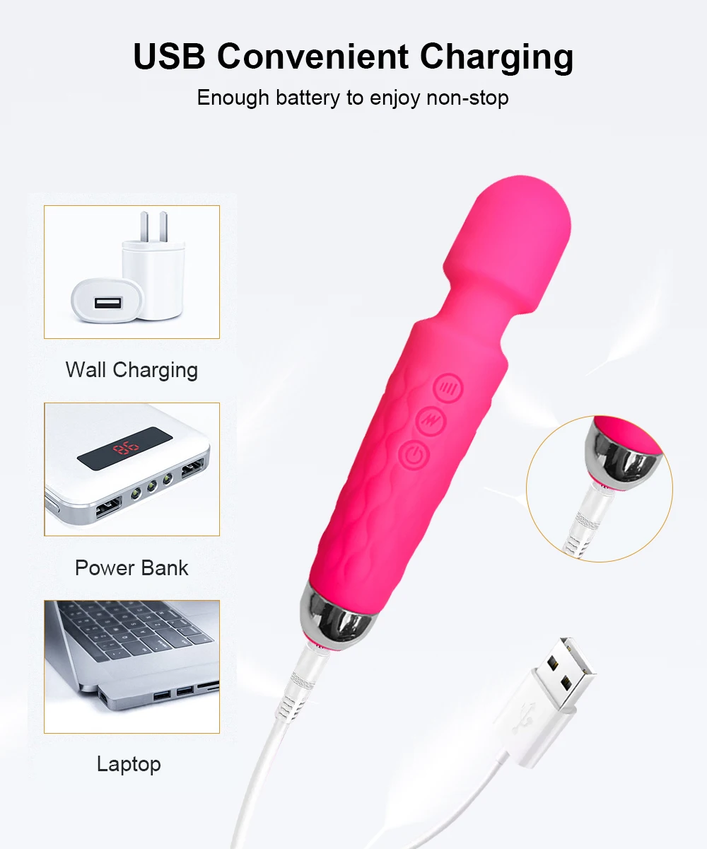 20 Modes Powerful Vibrator Mini AV Magic Wand Usb Charging Handheld Body Massager Clitoris Clit G-Spot Stimulator Women Sex Toys 20 Modes Powerful Vibrator Mini AV Magic Wand Usb Charging Handheld Body Massager Clitoris Clit G-Spot Stimulator Women Sex Toys