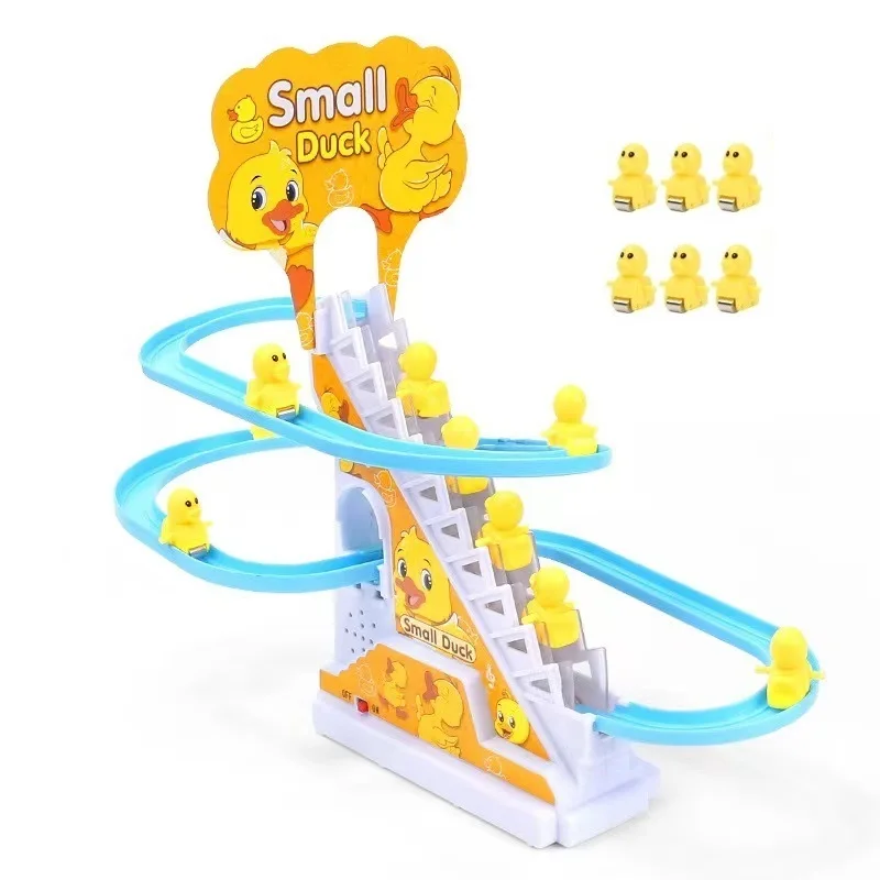 DIY Rail Racing Track Electric Ducks Climbing Stairs Toy Music Electric Roller Coaster Toy For Kid Children Gift
DIY Rail Racing Track Electric Ducks Climbing Stairs Toy Music Electric Roller Coaster Toy For Kid Children Gift