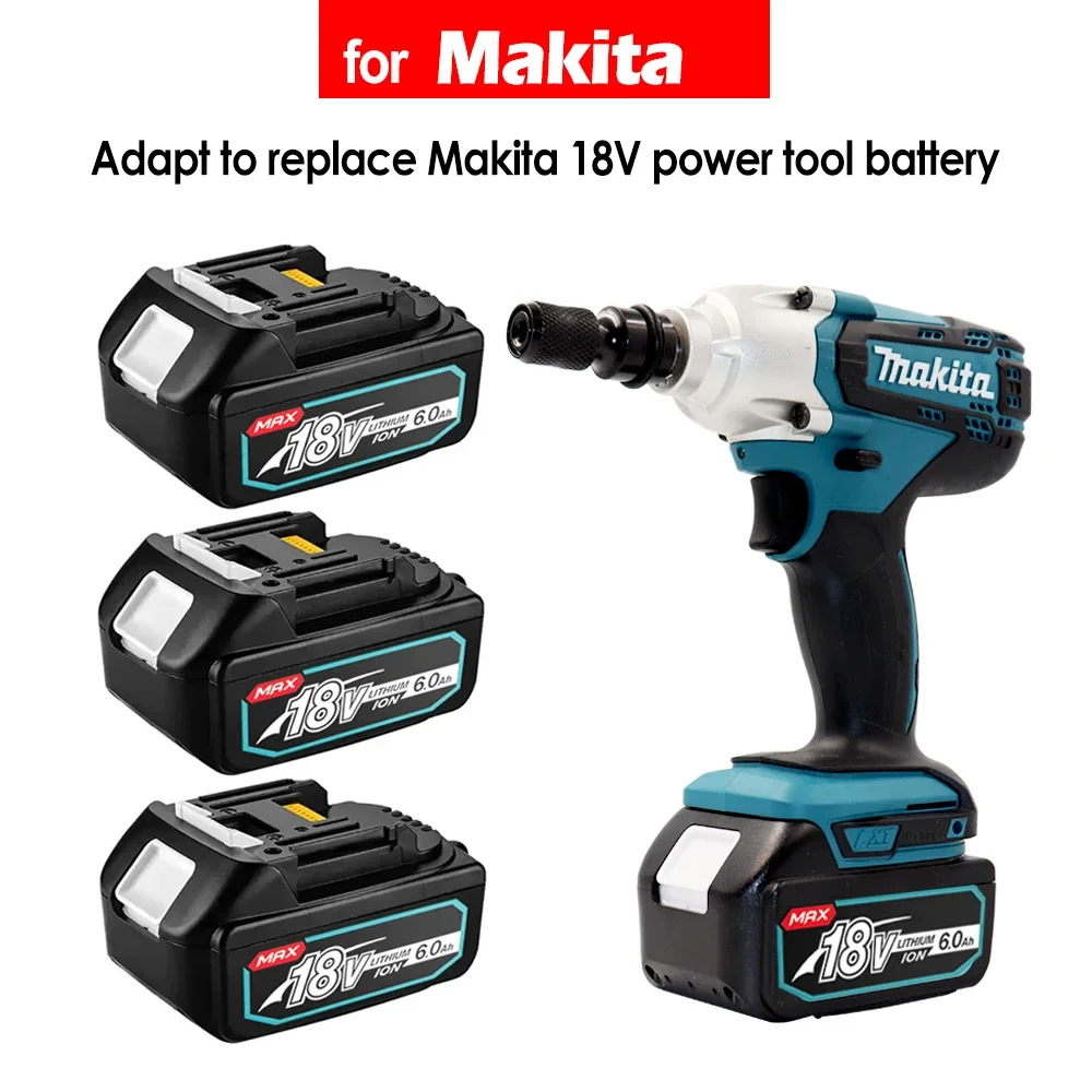 

Latest BL1830 18V 6000mAh Battery and charger For Makita 18V Battery Rechargeable Replacement BL1840 BL1850 BL1860 BL1860B Tools