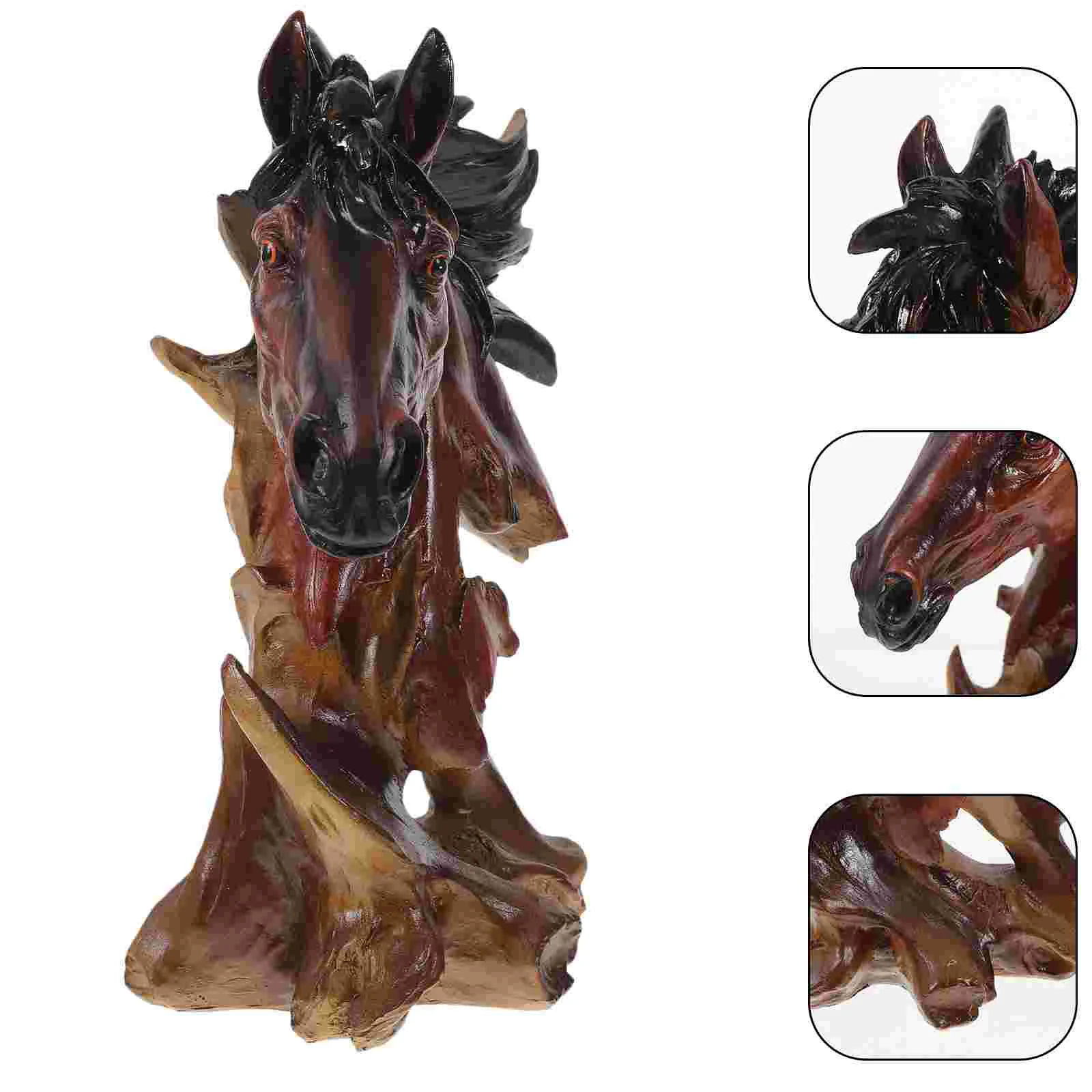 

Искусственная модель головы лошади, декоративная фигурка головы лошади, модель животного, настольное украшение головы лошади