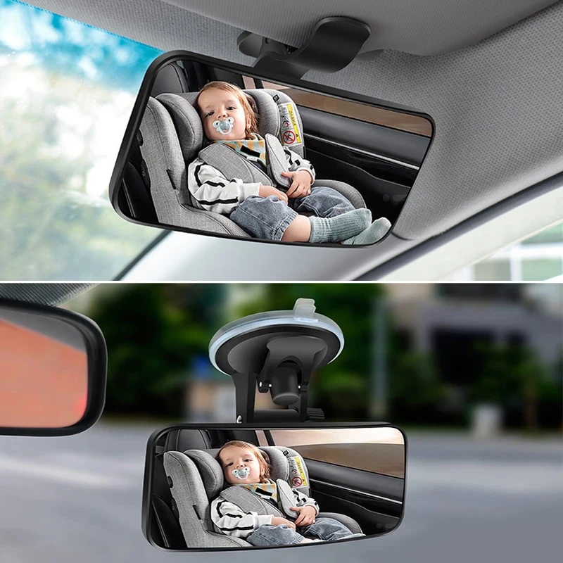 

Car Interior Baby Mirrors 360 Degrees Rotatable Mirror Dashboard Windshield Sun Visor Plate Auxiliary Observe Mirror