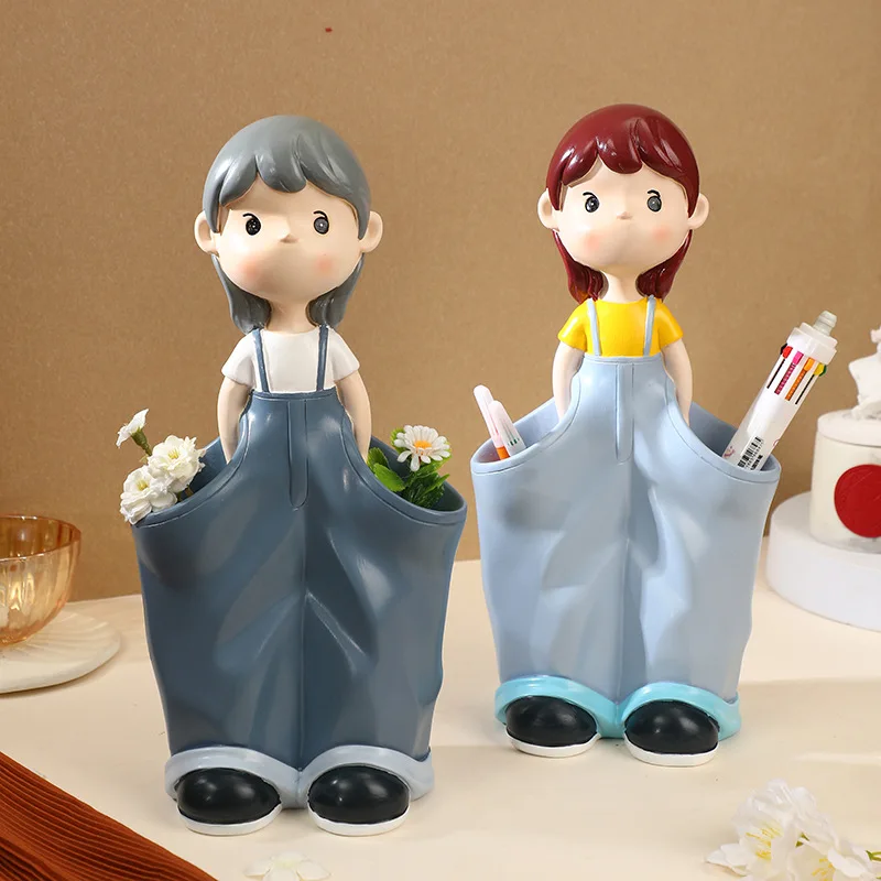Home Decor Cute Girl Statue Vase Jewelry Study Student Pencil Holder Decorations Office Desktop Storage Ornaments Craft Gifts
Home Decor Cute Girl Statue Vase Jewelry Study Student Pencil Holder Decorations Office Desktop Storage Ornaments Craft Gifts