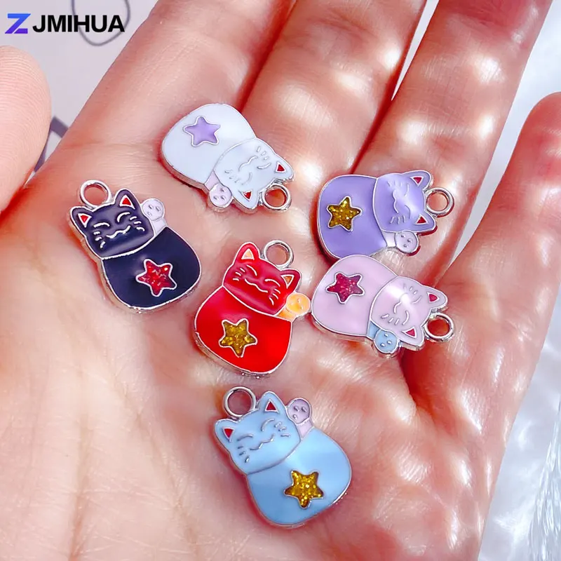 15pcs Cute Lucky Cat Charms Pendants Enamel drop oil For Necklaces Earrings Bracelets DIY Handmade Jewelry Making Accessories
15pcs Cute Lucky Cat Charms Pendants Enamel drop oil For Necklaces Earrings Bracelets DIY Handmade Jewelry Making Accessories