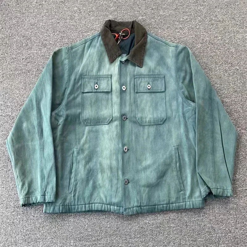 

Yzy Season 6 Washed Denim Workwear Glacier Blue Jacket 1:1 High Street Vintage Mens Womens Kanye West Denim Jacket