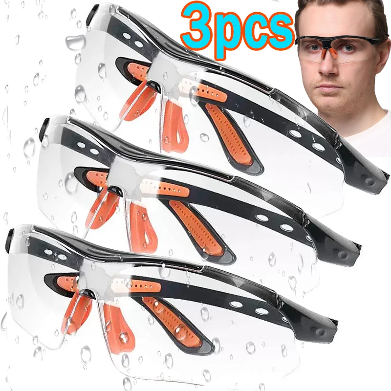 

1-3pcs Transparent Protective Goggles for Cycling Work Protection Safety Bicycle Glasses Anti-Splash Wind Dust Proof Eyewears