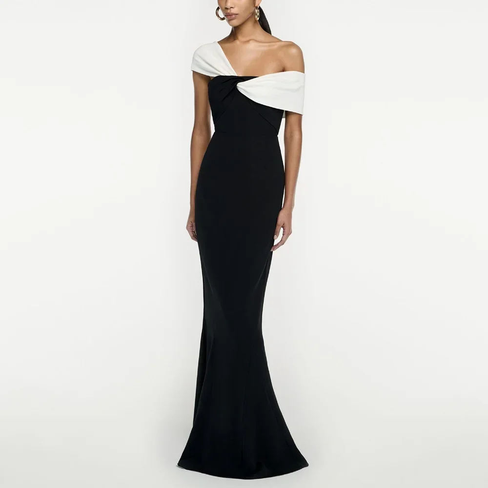 

Женское однотонное вечернее платье-русалка, элегантное облегающее платье до пола с одним открытым плечом для выпускного вечера, 2024