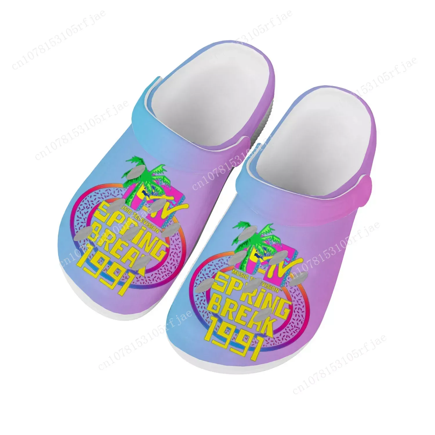 MTV Spring Break 1991 Home Clogs Custom Water Shoes Mens Womens Teenager Shoe Garden Clog Breathable Beach Hole Slippers White
MTV Spring Break 1991 Home Clogs Custom Water Shoes Mens Womens Teenager Shoe Garden Clog Breathable Beach Hole Slippers White