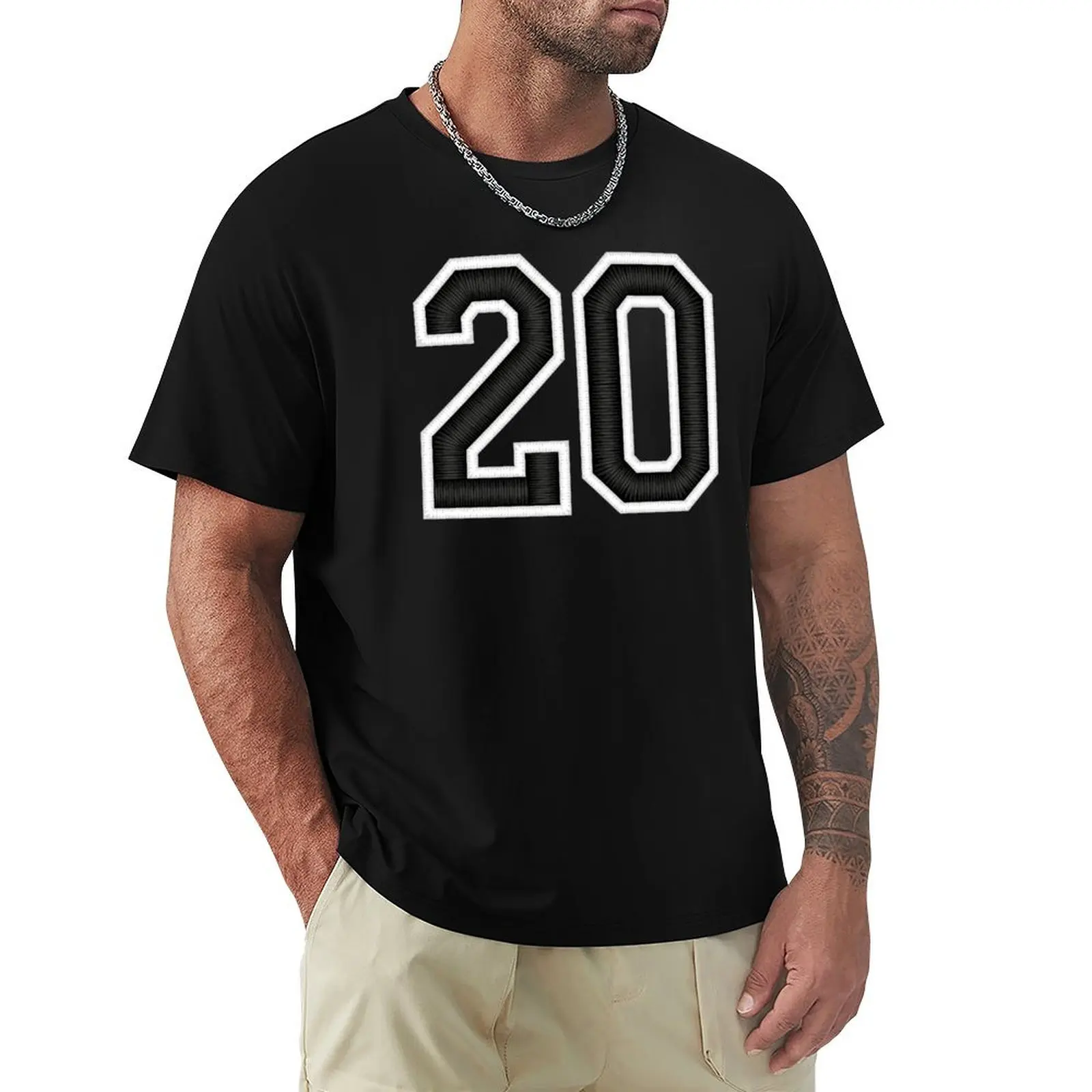 

20 Black Jersey Sports Number twenty Football 20 T-Shirt tees blacks boys whites mens graphic t-shirts big and tall