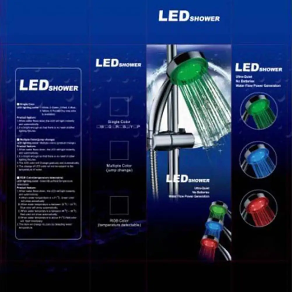 Self-powered Led Shower Head Color Changing Led Shower Head Handheld Nozzle with 7 Color Lights for Bathroom Home Dormitory
Self-powered Led Shower Head Color Changing Led Shower Head Handheld Nozzle with 7 Color Lights for Bathroom Home Dormitory