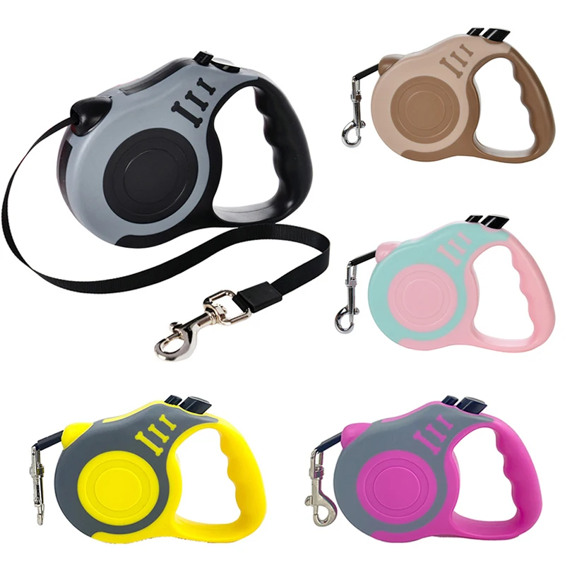 

3m/5m Durable Leash Automatic Retractable Nylon Dog Leash Cat Traction Rope Belt Extension Puppy Walking Running Dog Leashes