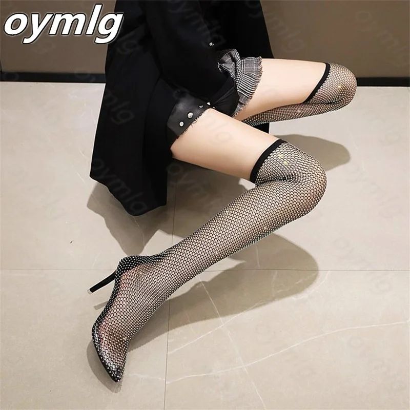 Summer Bling Bling Rhinestone Mesh Pointed toe Sandals Ankle Boots Stiletto High Heels Female Crystal Mesh Shoes Sandals
Summer Bling Bling Rhinestone Mesh Pointed toe Sandals Ankle Boots Stiletto High Heels Female Crystal Mesh Shoes Sandals