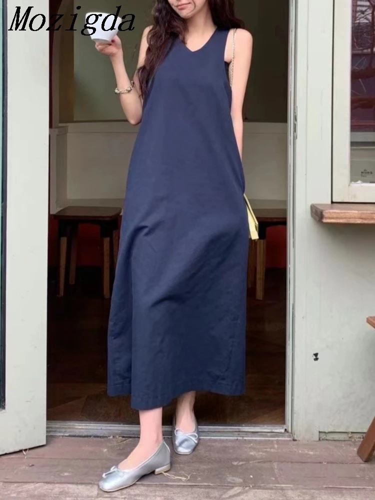 Summer Sleeveless Vests Dress Women Backless Fashion Ruffle V-Neck Ladies Dresses Korean Style Loose Pleated Woman Long Dress
Summer Sleeveless Vests Dress Women Backless Fashion Ruffle V-Neck Ladies Dresses Korean Style Loose Pleated Woman Long Dress