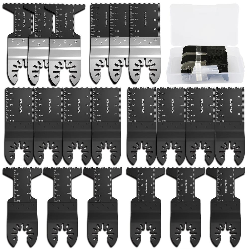 20Pcs Multitool Blades Oscillating Saw Blades Quick Release Oscillating Blades Multifunctional Saw Blades for Wood Metal Cutting
20Pcs Multitool Blades Oscillating Saw Blades Quick Release Oscillating Blades Multifunctional Saw Blades for Wood Metal Cutting