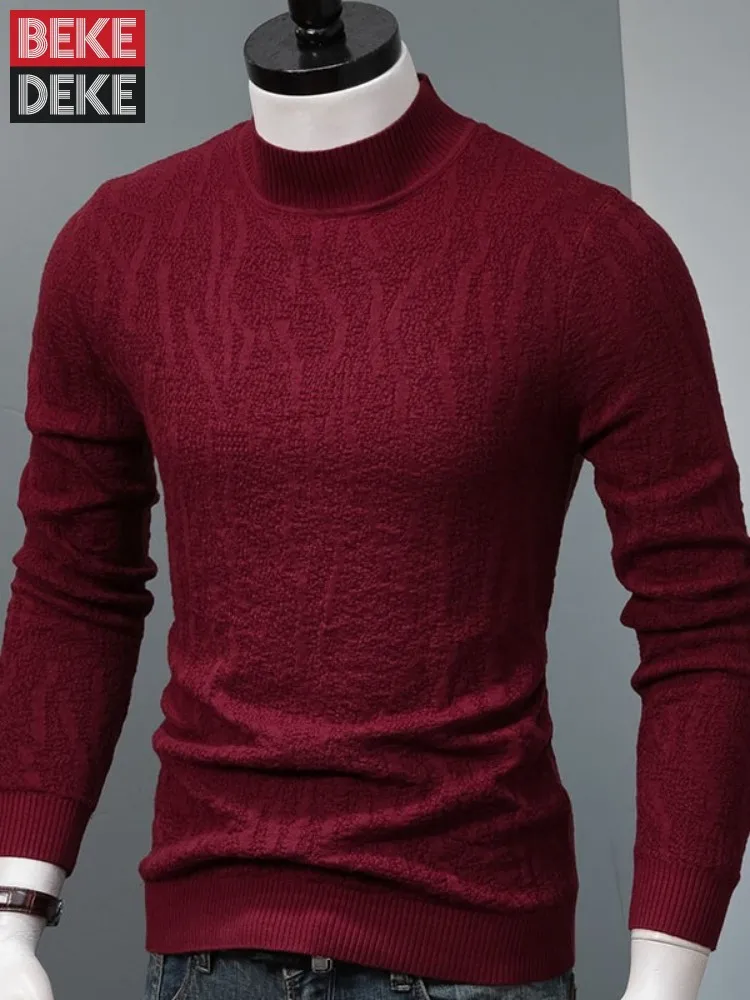 Autumn Winter Fashion Mens Pullover Sweater Slim Fit Stand Collar Long Sleeve Knitted Top Solid Color Daily Casual Sweaters Men
Autumn Winter Fashion Mens Pullover Sweater Slim Fit Stand Collar Long Sleeve Knitted Top Solid Color Daily Casual Sweaters Men