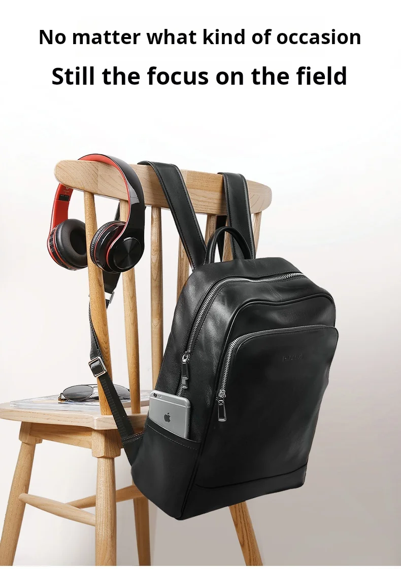 حقيبة ظهر عصرية من جلد البقر الطبيعي، حقيبة كتف مزدوجة فاخرة خفيفة الوزن، حقيبة رجالية أنيقة للأعمال حقيبة ظهر عصرية من جلد البقر الطبيعي، حقيبة كتف مزدوجة فاخرة خفيفة الوزن، حقيبة رجالية أنيقة للأعمال