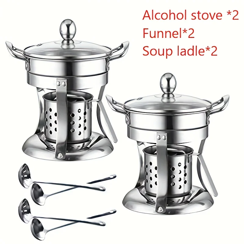 2 Sets Alcohol Stove, Portable Outdoor Cooking Equipment, With 2 Soup Spoons And 2 Laddles, Suitable For Camping, Hiking, Picnic
2 Sets Alcohol Stove, Portable Outdoor Cooking Equipment, With 2 Soup Spoons And 2 Laddles, Suitable For Camping, Hiking, Picnic