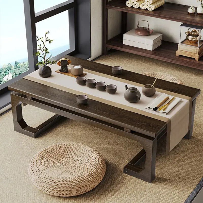 

Bay Window Small Household Table Chinese Solid Bamboo Mat Tea Table Small Coffee Tables Window Sill Balcony Sitting Low Tables