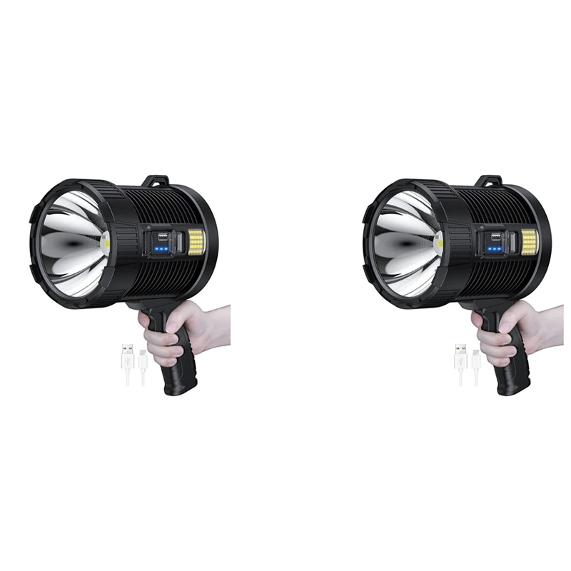 2X Rechargeable Spotlight,100000 Lumens LED Spot Lights Handheld Large Flashlight Super Bright Outdoor Solar Spotlights
2X Rechargeable Spotlight,100000 Lumens LED Spot Lights Handheld Large Flashlight Super Bright Outdoor Solar Spotlights