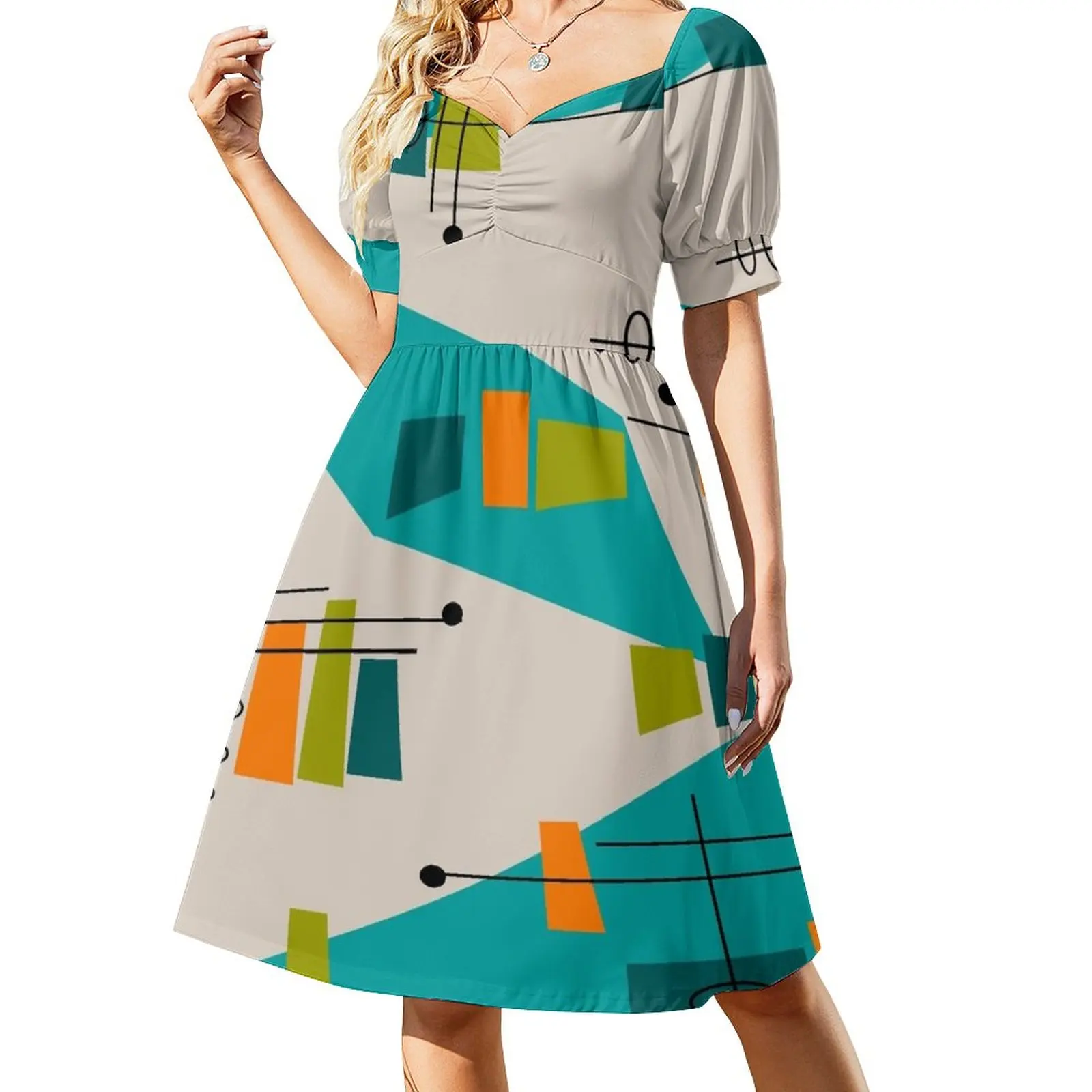 Mid-Century Modern Abstract Space Age Sleeveless Dress Women long dress chic and elegant evening dress Women's skirt
Mid-Century Modern Abstract Space Age Sleeveless Dress Women long dress chic and elegant evening dress Women's skirt
