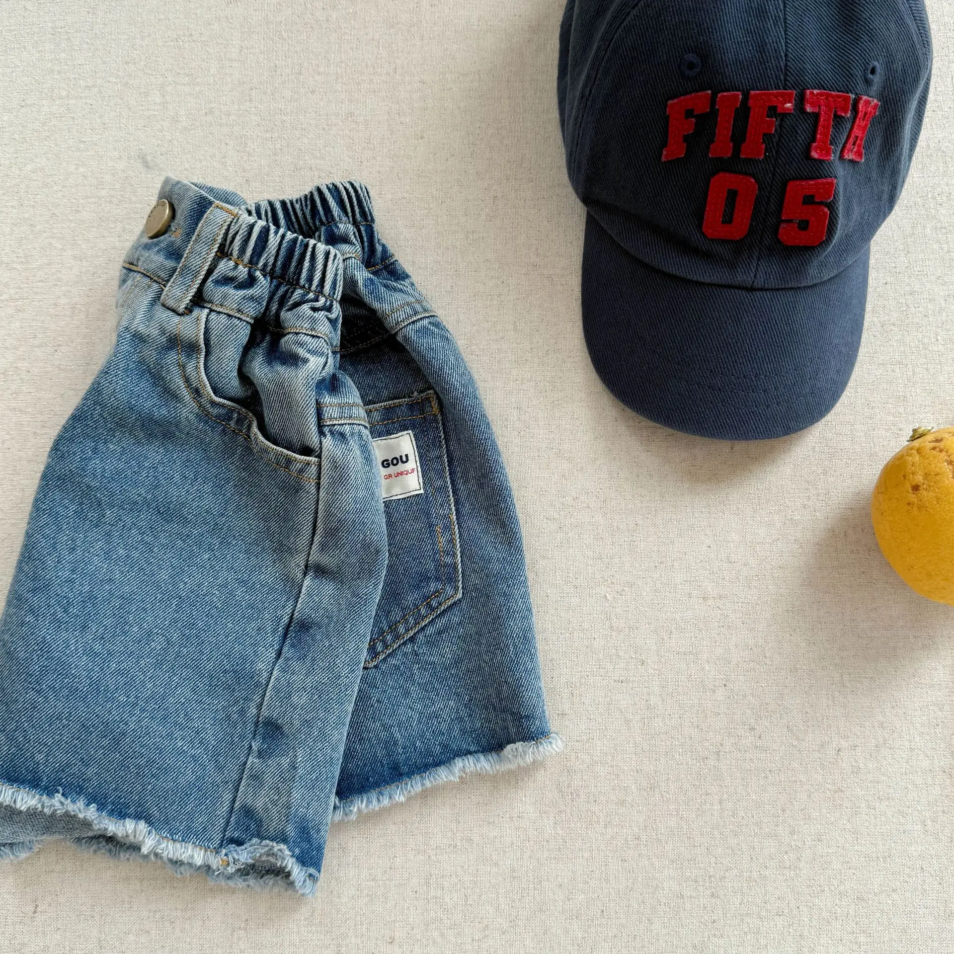 2025 Summer New Girls Denim Shorts Children Casual Pants Loose Boys Jeans Solid Color Baby Shorts Kids Clothes 35 Se02edb29ed1e4606972f91543accbccdq