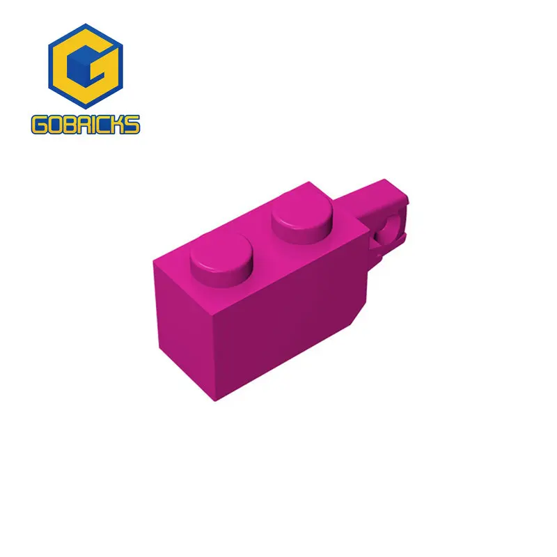 

Gobricks 10PCS Brick Hinge Brick 1 x 2 Locking with 1 Finger Vertical End compatible with lego 30364 pieces of children's toys