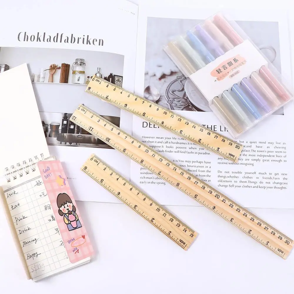 

Desk Accessories Measuring Tool Student Teacher 15/20/30cm Stationery Straight Rulers Drawing Rulers Rulers Wooden Rulers