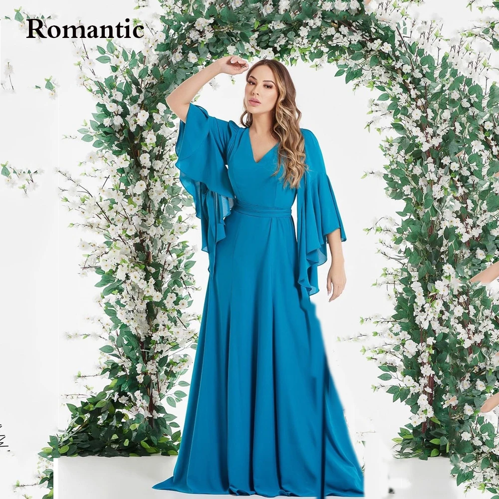 Romantic Simple A Line Chiffon Prom Dresses V Neck Flare Long Sleeves Mother Formal Evening Gowns Plus Size Bride Dress
Romantic Simple A Line Chiffon Prom Dresses V Neck Flare Long Sleeves Mother Formal Evening Gowns Plus Size Bride Dress