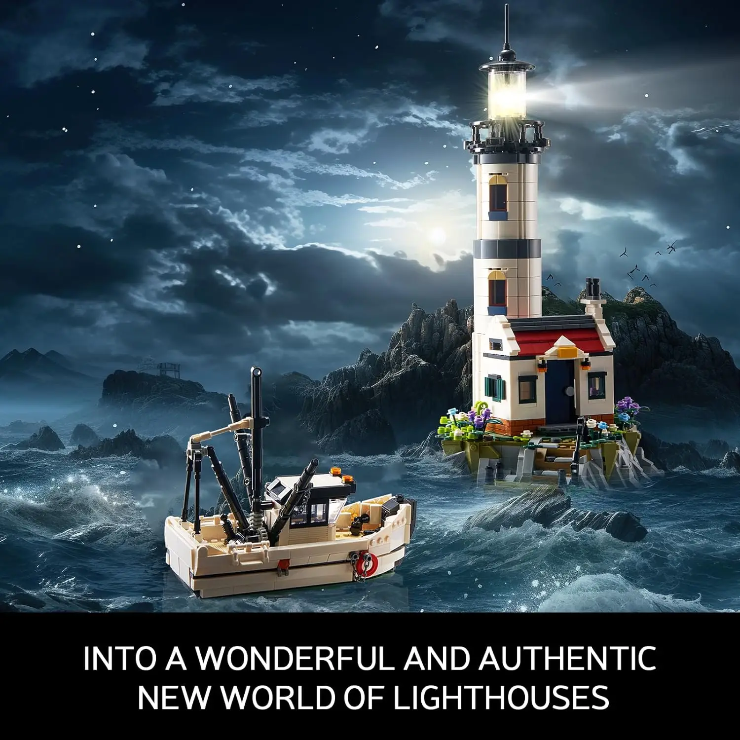 1677PCS Electric Lighthouse Building Blocks Fisherman Rescue Boats Lighthouse Model Bricks With Light Kids Toys Christmas Gifts 1677PCS Electric Lighthouse Building Blocks Fisherman Rescue Boats Lighthouse Model Bricks With Light Kids Toys Christmas Gifts