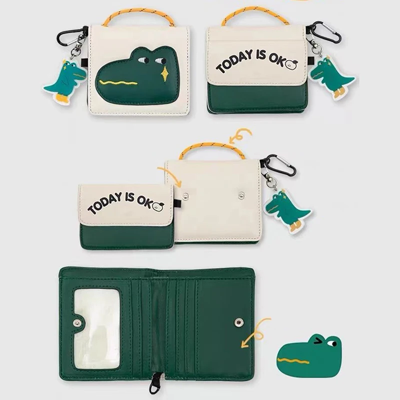 

Cute Dinosaur Wallet Women Cartoon Credit Card Holder Small Coins Purses Multiple Card Positions Handbags Clutch