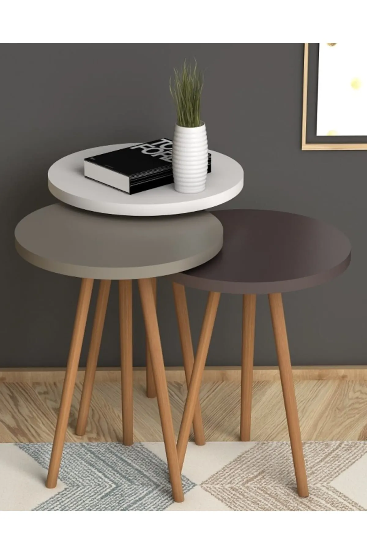 Coffee Table 3 Pieces Scandinavian Style Bedside Table Wooden Leg De-Mounted Tea Coffee Service Colorful Table Round Living Room
Coffee Table 3 Pieces Scandinavian Style Bedside Table Wooden Leg De-Mounted Tea Coffee Service Colorful Table Round Living Room