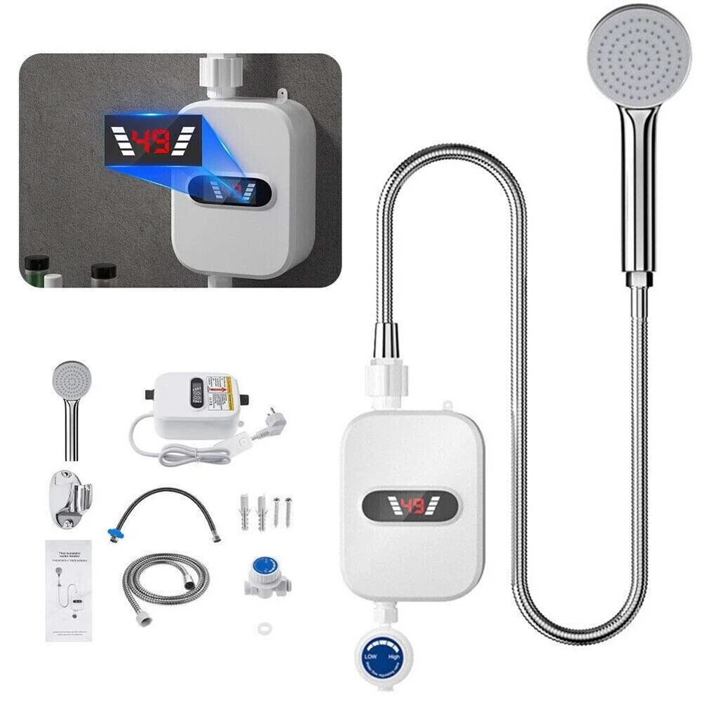 Portable Tankless Hot Water Heater 3000W Electric Instant Boiler Quick Heating Easy Install Efficient and Safe for Bathroom
Portable Tankless Hot Water Heater 3000W Electric Instant Boiler Quick Heating Easy Install Efficient and Safe for Bathroom