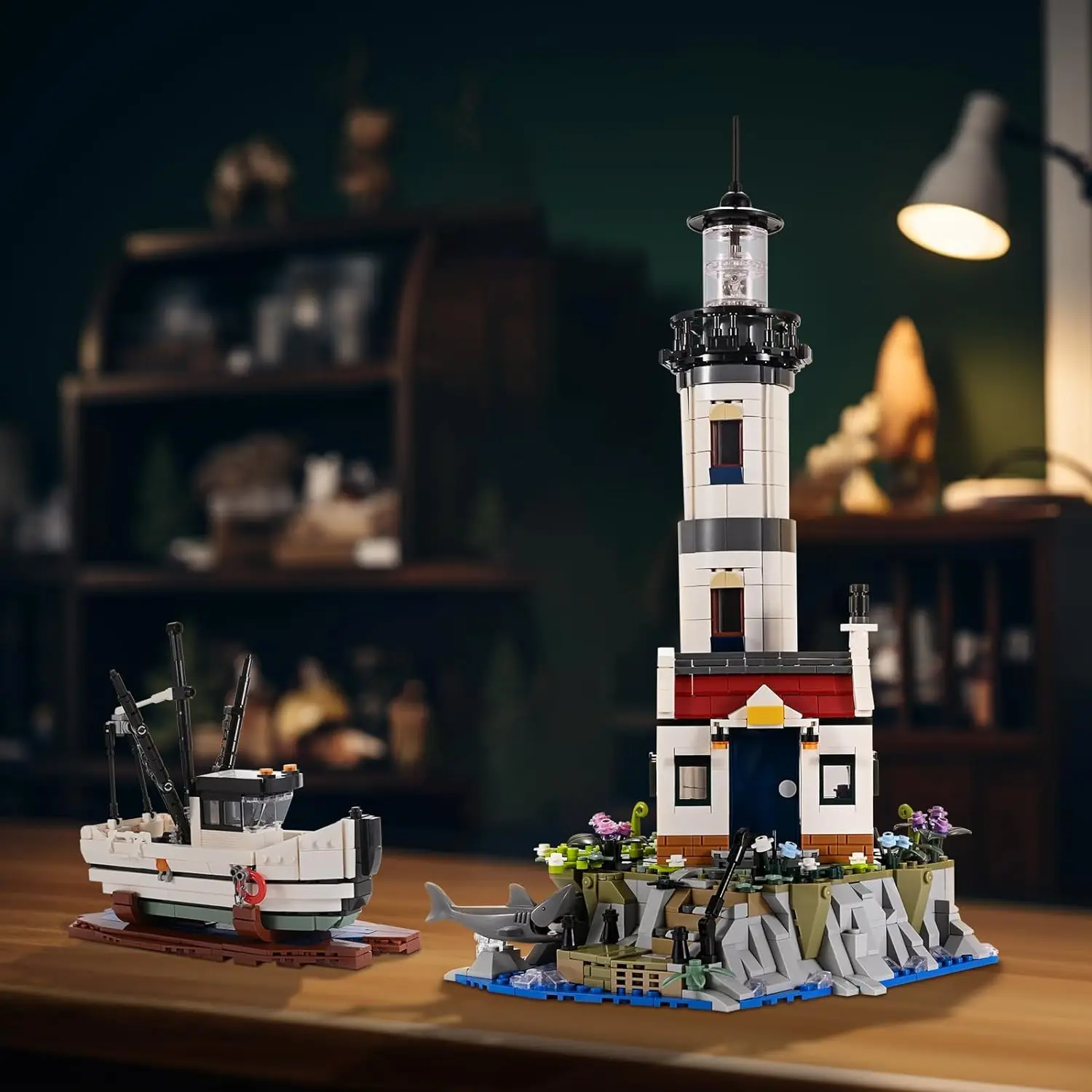 1677PCS Electric Lighthouse Building Blocks Fisherman Rescue Boats Lighthouse Model Bricks With Light Kids Toys Christmas Gifts 1677PCS Electric Lighthouse Building Blocks Fisherman Rescue Boats Lighthouse Model Bricks With Light Kids Toys Christmas Gifts