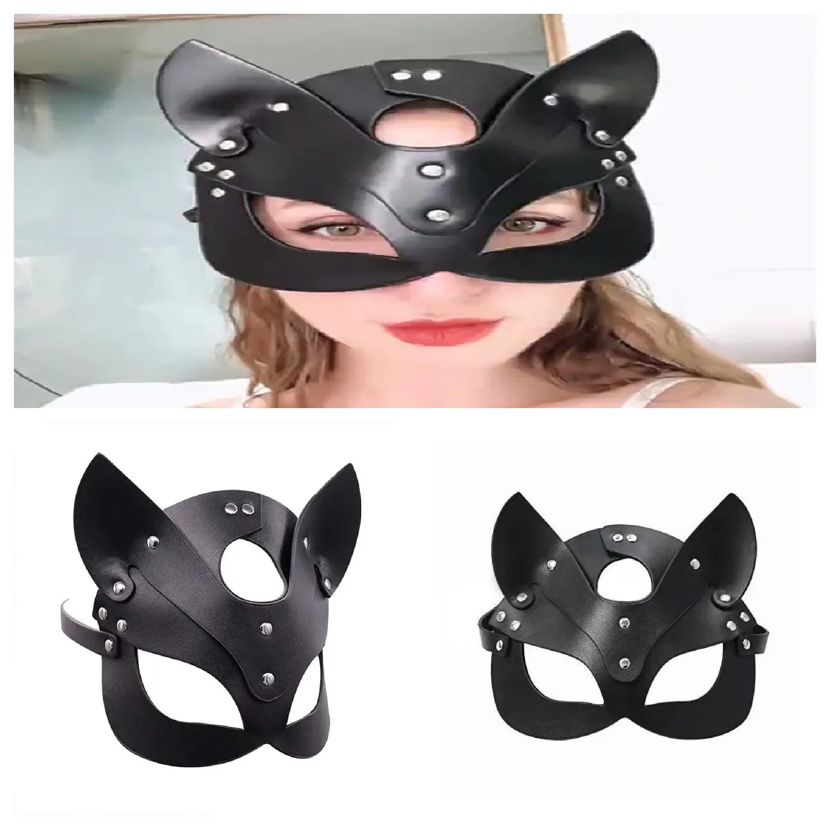 2022 Fashion Sexy Erotic Women Half Face Fox Mask Cosplay Party Faux Leather Face Toys Masquerade Fancy Masks Punk Collar 1PCS
2022 Fashion Sexy Erotic Women Half Face Fox Mask Cosplay Party Faux Leather Face Toys Masquerade Fancy Masks Punk Collar 1PCS