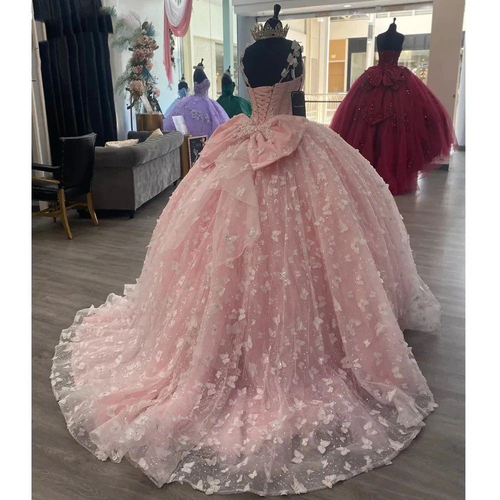 Pink Quinceanera Dresses 3D Butterfly Appliqued 2024 Ball Gown Sweet 15 Birthday Party Gowns Mexican Girl Vestidos De 15 Anos
Pink Quinceanera Dresses 3D Butterfly Appliqued 2024 Ball Gown Sweet 15 Birthday Party Gowns Mexican Girl Vestidos De 15 Anos