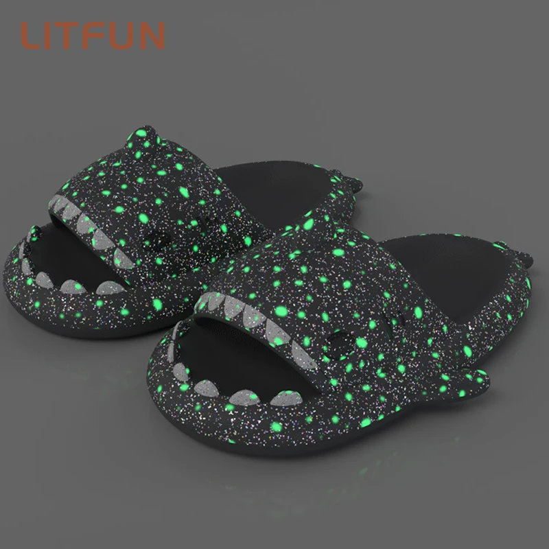 Litfun Starry Shark Slippers Women Summer New Night Light Cartoon Platform Shark Slides Men Outdoor Women Beach Flip Flops 2023
Litfun Starry Shark Slippers Women Summer New Night Light Cartoon Platform Shark Slides Men Outdoor Women Beach Flip Flops 2023