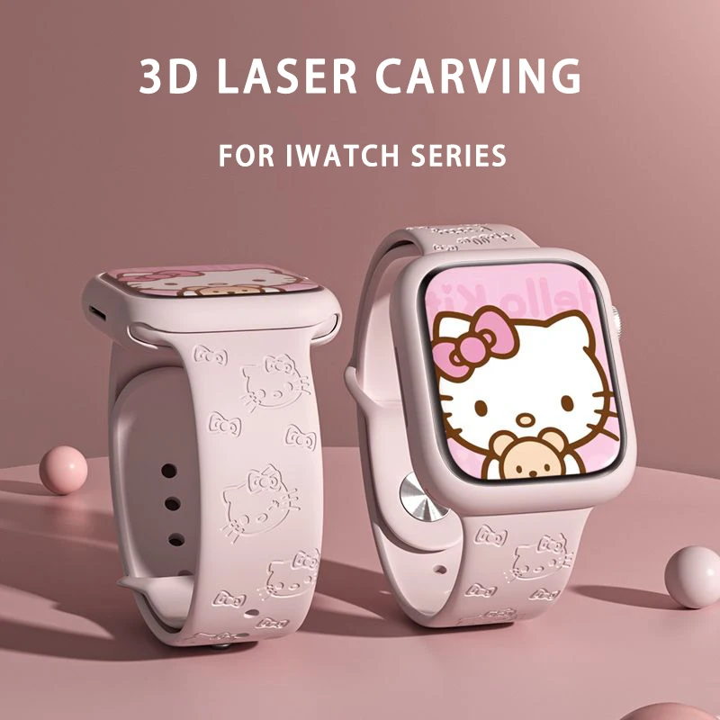 Ремешок для iWatch Band 1/2/3/4/5/6/7 Se, браслет с 3d-лазерной резьбой Китти для умных часов, IWatch 40 мм 38 мм 42 мм 44 мм
Ремешок для iWatch Band 1/2/3/4/5/6/7 Se, браслет с 3d-лазерной резьбой Китти для умных часов, IWatch 40 мм 38 мм 42 мм 44 мм