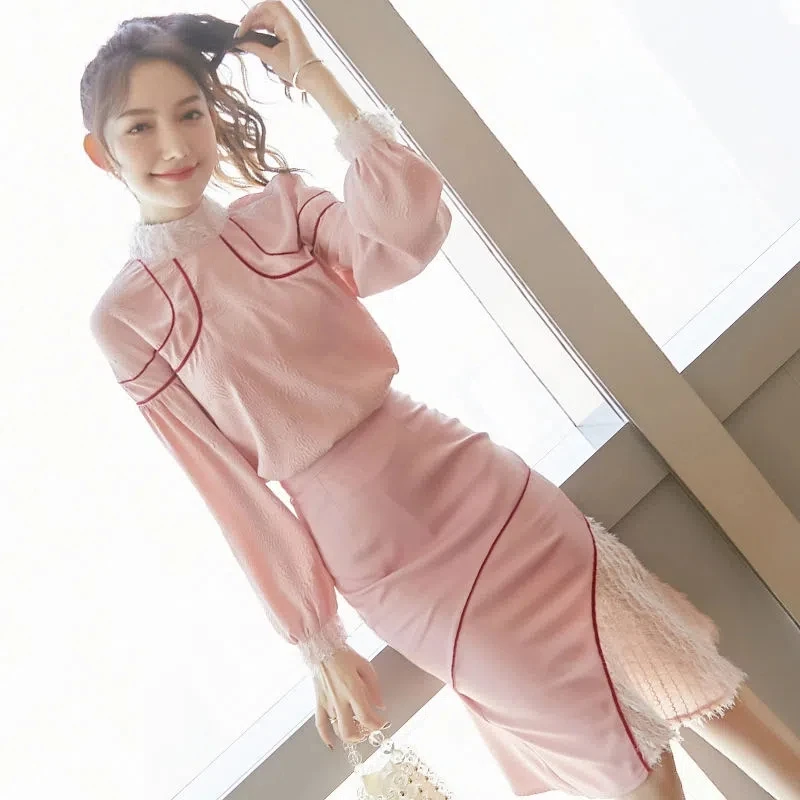 

Spring Skirt Set 2023 New Women's Age Reducing Light Mature Casual Fashion Small Fragrance Set Skirt Two Piece Set Fashionable