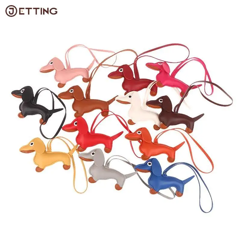 

Men"Car Dachshund Bulldog Keychain PU Leather Dog Keychains Fashion For Women Bag Pendant Jewelry Trinket Key Ring Key Chain