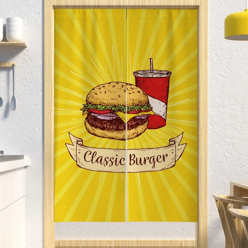 Hamburger Drink Cola Door Curtains Noren Curtain Kitchen Restaurant Entrance Partition Decorative Drapes Hanging Half-Curtains
Hamburger Drink Cola Door Curtains Noren Curtain Kitchen Restaurant Entrance Partition Decorative Drapes Hanging Half-Curtains