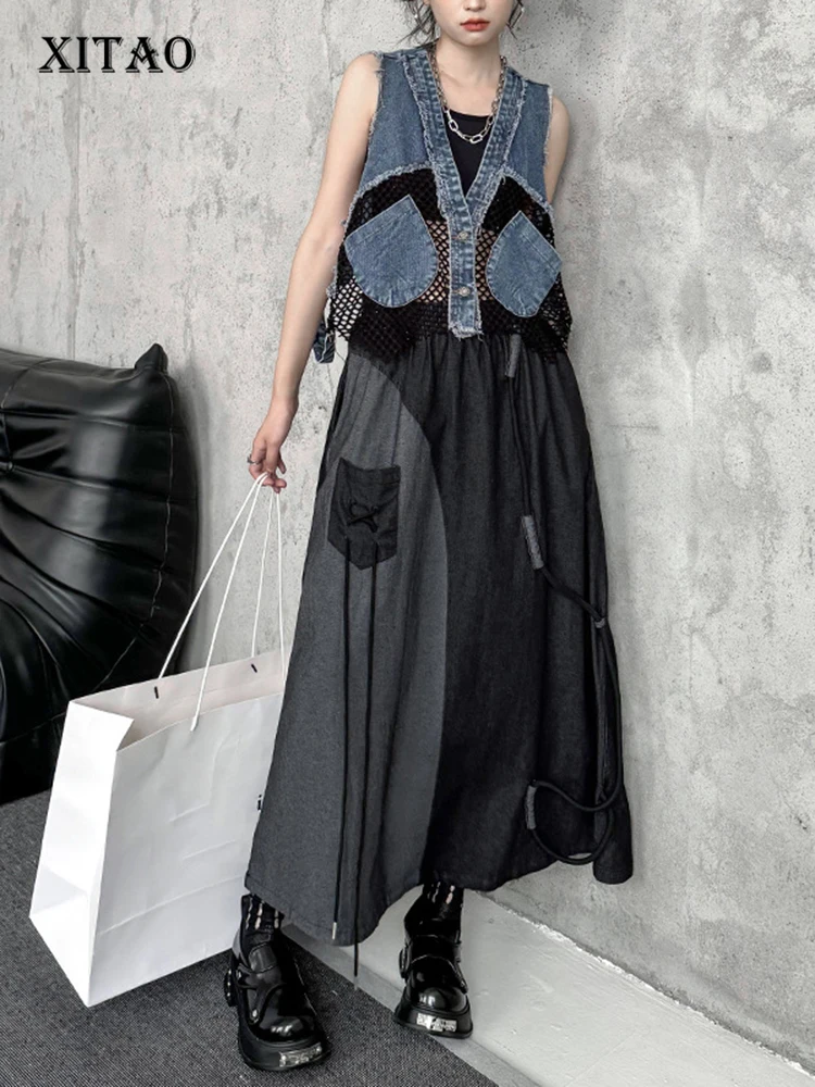 XITAO Personality Drawstring Denim Skirt Loose Fashion Color Block Women Skirt 2024 Spring Street Trendy All-match New HQQ2251
XITAO Personality Drawstring Denim Skirt Loose Fashion Color Block Women Skirt 2024 Spring Street Trendy All-match New HQQ2251