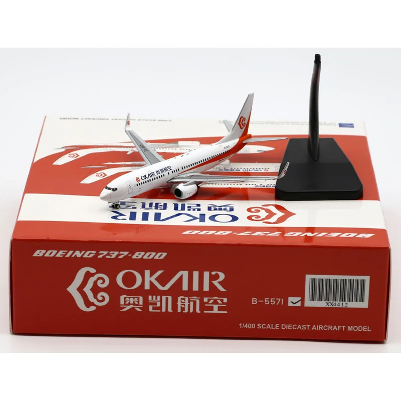 

XX4412 Alloy Collectible Plane Gift JC Wings 1:400 OK Air Boeing B737-800 Diecast Aircraft Jet Model B-5571 With Stand