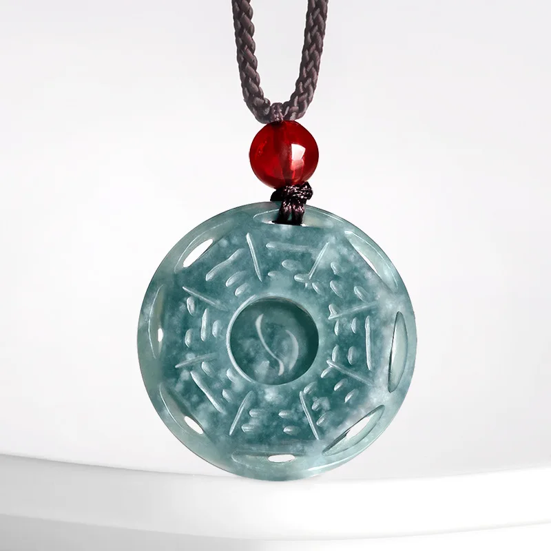 Natural A-grade Jade Blue Water Transport Tai Chi Bagua Pendant Ice Type Jadeite Men's Charms Women's Jewelry Drop Shipping
Natural A-grade Jade Blue Water Transport Tai Chi Bagua Pendant Ice Type Jadeite Men's Charms Women's Jewelry Drop Shipping